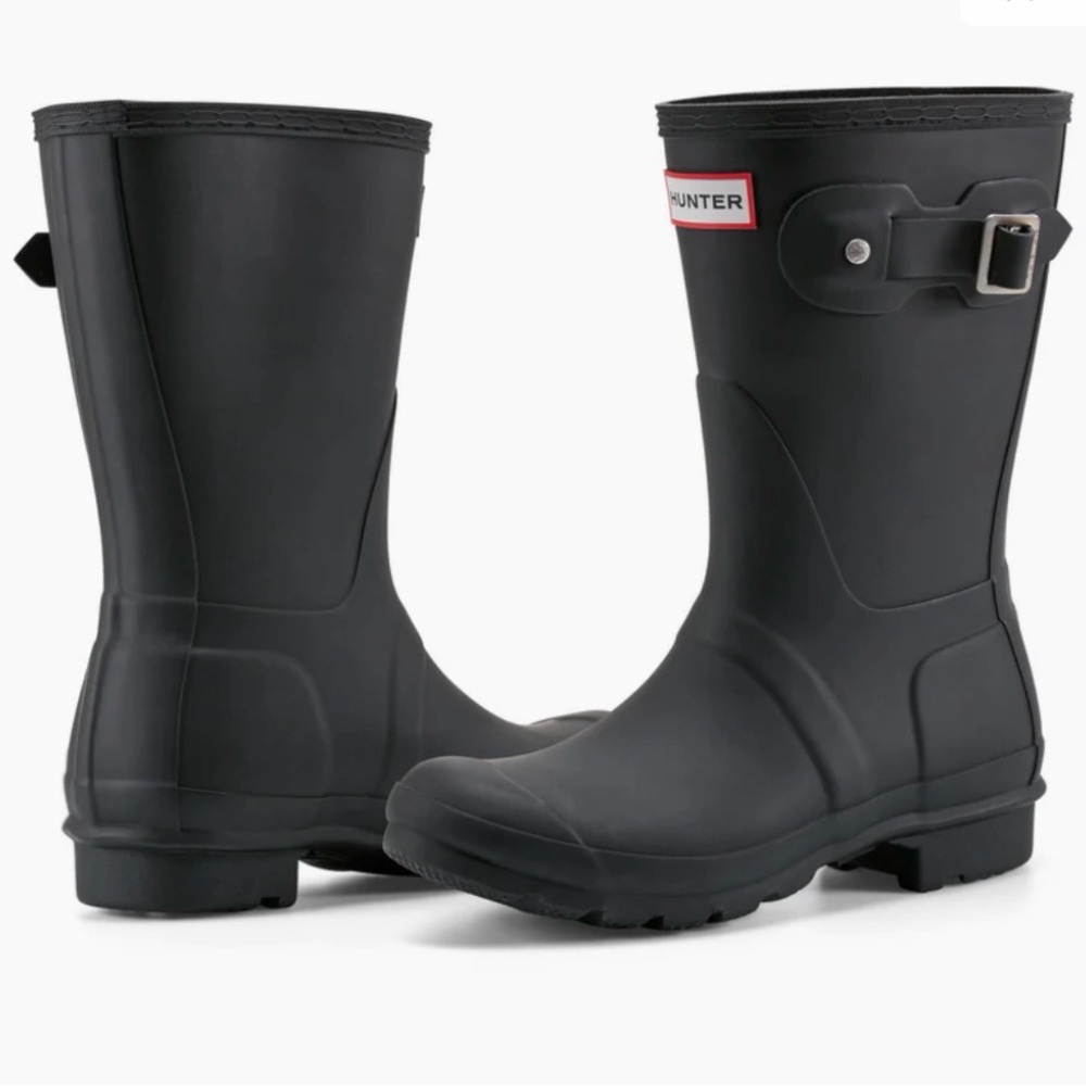 Hunter Matte Black Mid-Calf Rain Boots for Women